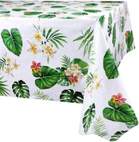 img 4 attached to 🏝️ Hawaiian Disposable Tablecloths: Festive Rectangular Decor for Children's Parties & Events!