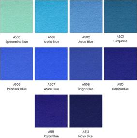 img 3 attached to Arteza Set Of 50 Blue Felt Sheets - 8.3X11.8 Inches, 10 Craft Felt Tones, 20 Soft & 30 Stiff Non-Woven Felt Fabric Squares, 1.5Mm & 1.3Mm Thick Sewing Fabric For DIY Projects