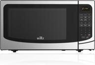 willz wlcmb916s5-10 countertop microwave oven: 9 cooking programs, led lighting, push button, 1.6 cu.ft capacity & 1000w power - stainless steel logo