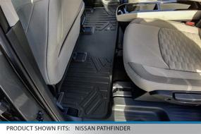 img 1 attached to 🏞️ Custom Fit Floor Mats 3 Row Liner Set Black for 2022-2023 Nissan Pathfinder (7 Passenger Models Only) - SMARTLINER