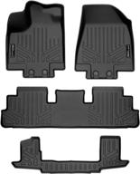 🏞️ custom fit floor mats 3 row liner set black for 2022-2023 nissan pathfinder (7 passenger models only) - smartliner logo