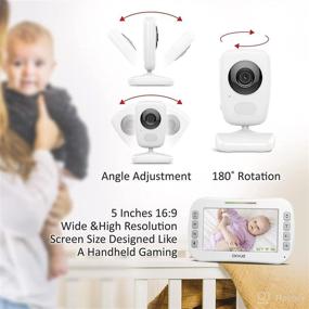img 1 attached to 👶 Video Baby Monitor with 5.0" Screen & 2 Cameras - 1000ft Range, 8 Hour Battery, 2-Way Talk, Night Vision, Temperature Monitor - No WiFi Needed