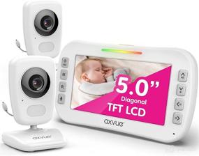 img 4 attached to 👶 Video Baby Monitor with 5.0" Screen & 2 Cameras - 1000ft Range, 8 Hour Battery, 2-Way Talk, Night Vision, Temperature Monitor - No WiFi Needed