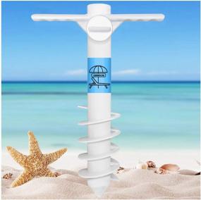 img 4 attached to Secure Your Beach Umbrella With AMMSUN Heavy Duty Sand Anchor With 5 Spiral Screws And Universal Fit – A Safe And Reliable Solution For Strong Winds