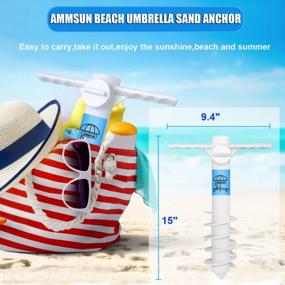 img 1 attached to Secure Your Beach Umbrella With AMMSUN Heavy Duty Sand Anchor With 5 Spiral Screws And Universal Fit – A Safe And Reliable Solution For Strong Winds