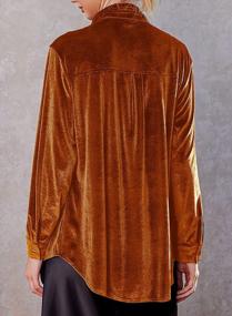 img 1 attached to Zeagoo женские бархатные рубашки с длинным рукавом на пуговицах, повседневный блейзер, куртка, большие блузки, топы
