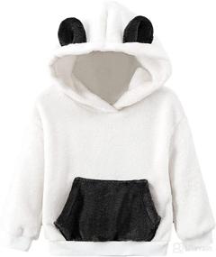 img 4 attached to 🐻 Cute Sherpa Fuzzy Hoodies for Toddler Girls and Boys - Warm Fleece Sweatshirts with Pocket and Ear Detail