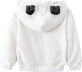 img 3 attached to 🐻 Cute Sherpa Fuzzy Hoodies for Toddler Girls and Boys - Warm Fleece Sweatshirts with Pocket and Ear Detail