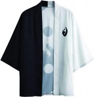 мужская куртка-кимоно в японском стиле, кардиган с принтом «летающий журавль с изображением лунного волка и морских волн» | зафул логотип
