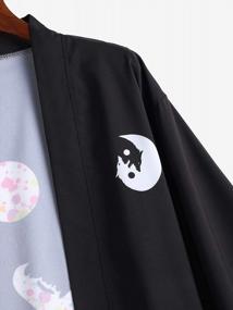 img 1 attached to Men'S Japanese Style Kimono Jacket Cardigan - Moon Wolf Flying Crane Sea Waves Print | ZAFUL