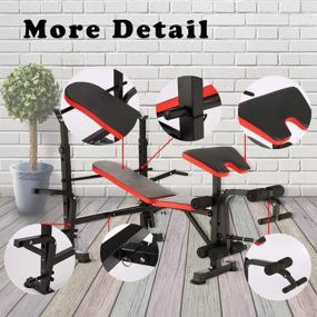 img 3 attached to OppsDecor Multi-Purpose Weight Bench: Squat Rack Utility Workout, Foldable & Barbell Rack For Home Gym Strength Training