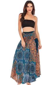 img 3 attached to FEOYA Womens Bohemian Pleated Clothing Women's Clothing ~ Skirts