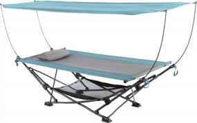 img 4 attached to Mac Sports Collapsible Portable Removable Canopy Hammock H806S-201, Teal