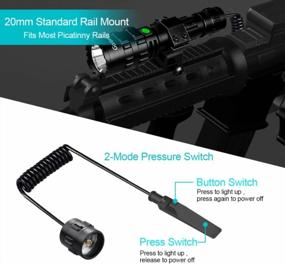 img 1 attached to Garberiel 2 Pack LED Flashlight For Hunting And Fishing With Picatinny Rail Mount And Tactile Pressure Switch - USB Rechargeable, Waterproof, And High Lumen Torch Flashlights With 5 Modes Light