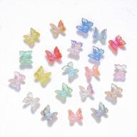 20pcs mini resin butterfly cabochon beads for diy jewelry making & nail art decoration - 6.5x3.5mm logo