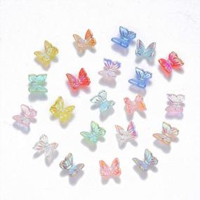 img 2 attached to 20Pcs Mini Resin Butterfly Cabochon Beads For DIY Jewelry Making & Nail Art Decoration - 6.5X3.5Mm
