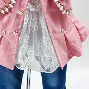 img 1 attached to 3-Piece Outfit For Little Girls: Leather Hoodie, Lace T-Shirt & Denim Jeans (6M To 4Y)