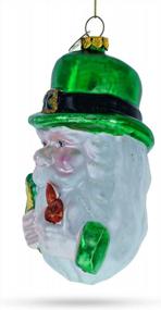 img 3 attached to Irish Charm For The Holidays: BestPysanky Glass Leprechaun Santa Christmas Ornament