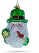 irish charm for the holidays: bestpysanky glass leprechaun santa christmas ornament logo