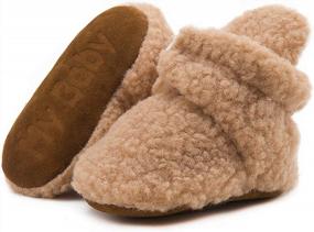 img 4 attached to Warm And Cozy: KIDSUN Non-Skid Fleece Booties For Baby Boys And Girls