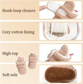 img 2 attached to Warm And Cozy: KIDSUN Non-Skid Fleece Booties For Baby Boys And Girls