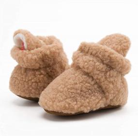 img 1 attached to Warm And Cozy: KIDSUN Non-Skid Fleece Booties For Baby Boys And Girls