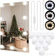 💡 hollywood style led vanity mirror lights: 10 dimmable bulbs, 3 color modes for makeup, stick on for vanity table set & bathroom mirror, usb power cord (mirror & adapter not included) логотип