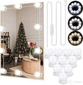 img 4 attached to 💡 Hollywood Style LED Vanity Mirror Lights: 10 Dimmable Bulbs, 3 Color Modes for Makeup, Stick On for Vanity Table Set & Bathroom Mirror, USB Power Cord (Mirror & Adapter Not Included)