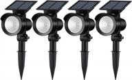 brightown solar spot lights outdoor - waterproof solar garden lights, 360°adjustable solar lights, auto on/off solar powered landscape spotlights for garden backyard, pack of 4 logo