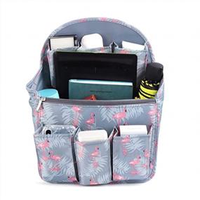 img 3 attached to Large HOYOFO Backpack Organizer Insert - Lightweight Nylon Shoulder Bag Divider For Rucksack Purse And Flamingo Organiser Insert
