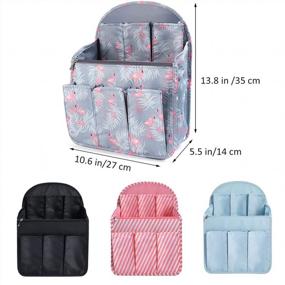 img 2 attached to Large HOYOFO Backpack Organizer Insert - Lightweight Nylon Shoulder Bag Divider For Rucksack Purse And Flamingo Organiser Insert
