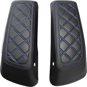 img 3 attached to 🛵 XFMT Motorcycle Saddlebag Lid Covers: Upgraded Protection for Harley Davidson FL Touring '14-'22 Road King Street Glide Road Glide Electra Glide, in Sleek Black Blue