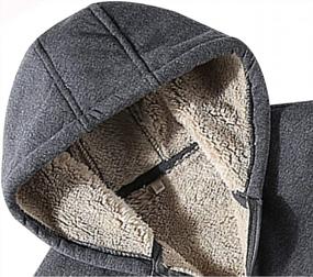 img 1 attached to Winter Sherpa-Lined Hooded Sweatshirt: Men'S Comfortable And Warm Full-Zip Fleece Jacket Coat For Casual Wear
