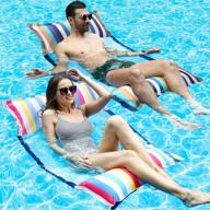 finduwill fabric pool hammock floats, xl, 2pack inflatable multi purpose water hammocks floaties (saddle, lounge chair, hammock, drifter), pool float lounger for adults logo