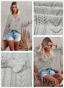 img 1 attached to AlvaQ Women'S Lightweight Lace Crochet Cardigan Sweater Kimono - Casual Oversized Open Front Button Down Knit Outwear