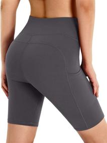 img 1 attached to Women'S High Waisted Biker Shorts 5/8" Compression Yoga Workout Athletic With Pockets