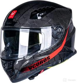 img 3 attached to 🏍️ VCOROS FA-602 Carbon Fiber Full Face Motorcycle Helmet: Unisex-Adult Dual Visor Helmets for Ultimate Safety and Style