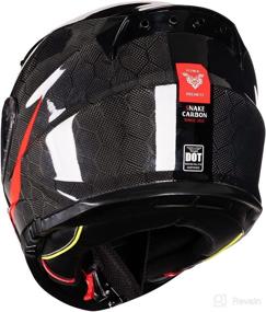 img 1 attached to 🏍️ VCOROS FA-602 Carbon Fiber Full Face Motorcycle Helmet: Unisex-Adult Dual Visor Helmets for Ultimate Safety and Style