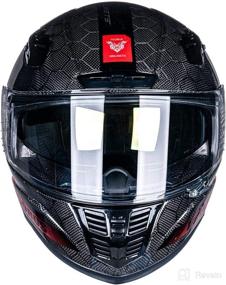 img 2 attached to 🏍️ VCOROS FA-602 Carbon Fiber Full Face Motorcycle Helmet: Unisex-Adult Dual Visor Helmets for Ultimate Safety and Style