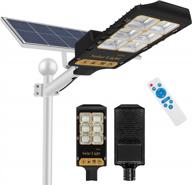 ul listed waterproof anzid 500w solar street light with remote control - 30000lm led parking lot & flood lights for outdoor use - solar powered for yard, garden, and driveway logo