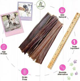 img 2 attached to Premium Natural Beef Gullet Sticks For Large Dogs - Nature Gnaws Beef Jerky Chews - Simple Single Ingredient Dog Chew Treats - Rawhide Free - 9-10 Inch