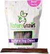 premium natural beef gullet sticks for large dogs - nature gnaws beef jerky chews - simple single ingredient dog chew treats - rawhide free - 9-10 inch logo