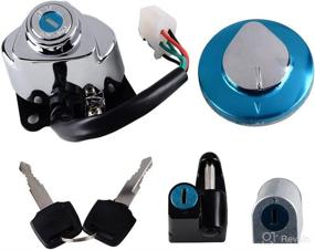 img 3 attached to 🔐 Ignition Fuel Gas Cap Steering Lock Set + 2 Keys Compatible with Honda Shadow VLX 600 VT600 VT400 VT750 Steed VLX400