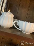 img 1 attached to Porcelain Tea Set - Sweejar Hualisi British Royal Series With 6 Cups & Saucers (8Oz), Teapot, Sugar Bowl, Cream Pitcher, Teaspoons And Strainer - Complete 22 Piece Collection For Tea & Coffee review by Jill Weingartner