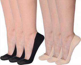 img 4 attached to Flammi Women'S 6 Pairs No Show Socks For Flats Heels Ultra Low Cut Liner Non Slip Cotton Nylon With Heel Grip