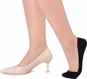 img 2 attached to Flammi Women'S 6 Pairs No Show Socks For Flats Heels Ultra Low Cut Liner Non Slip Cotton Nylon With Heel Grip