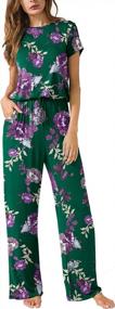 img 4 attached to Stylish And Comfortable: LAINAB Women'S Floral Summer Jumpsuits With Loose Short Sleeves