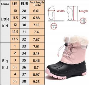 img 1 attached to Оставайтесь в тепле и сухости с зимними ботинками Quseek Kids Winter Snow Boots: водонепроницаемыми, утепленными и нескользящими!