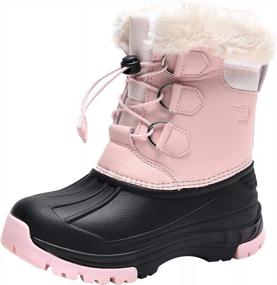 img 4 attached to Оставайтесь в тепле и сухости с зимними ботинками Quseek Kids Winter Snow Boots: водонепроницаемыми, утепленными и нескользящими!