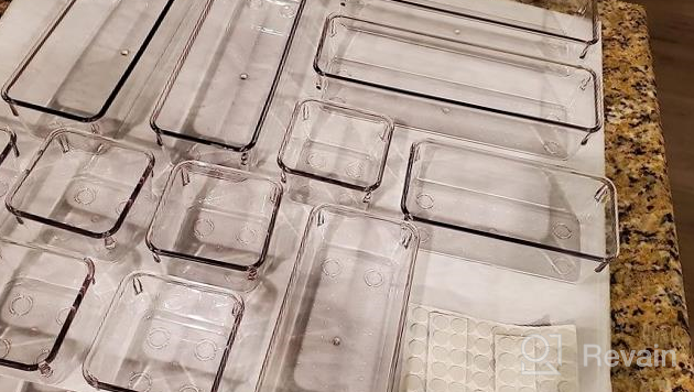 img 1 attached to 25-Piece Clear Plastic Drawer Organizers: Non-Slip Trays For Makeup, Jewelry, Office & More! review by Matt Norwood